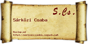 Sárközi Csaba névjegykártya